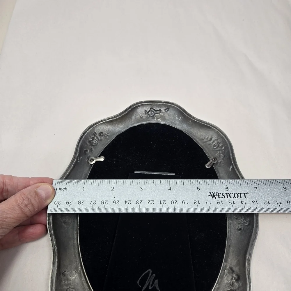 Malden Photo Frames Oval Beautiful Gray Pewter With Roses Flowers-Leaves Family